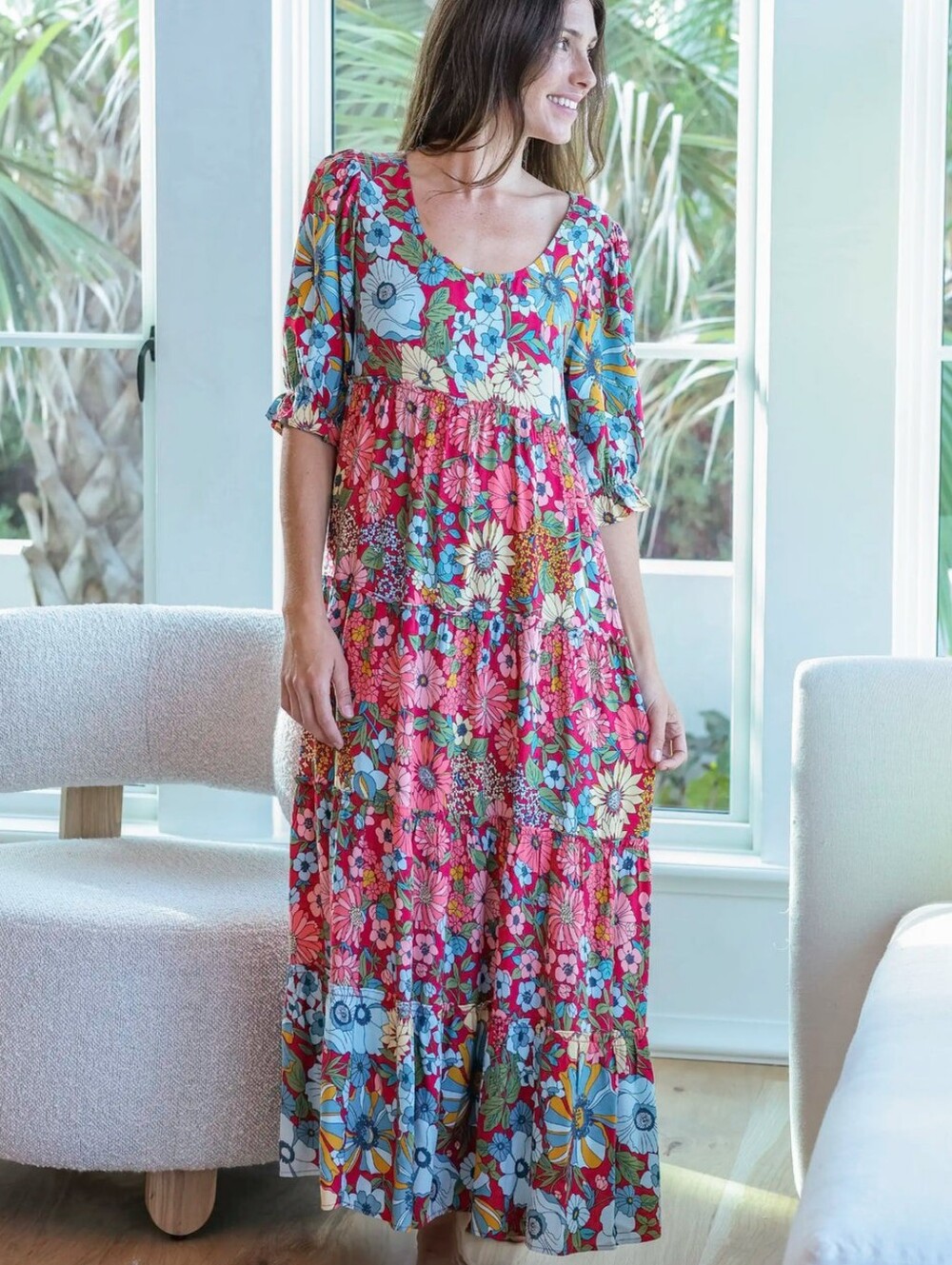 Natural Life Collette Tiered Maxi Dress
